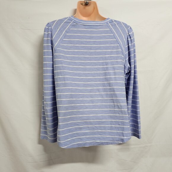 Veronica Beard Jean Mason Baseball Tee Women Size L Blue - Picture 9 of 16